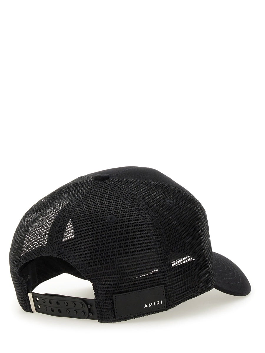 Amiri Logo-Embroidered Cotton Baseball Cap AMHATR1014_BLACK unisex cap in Black