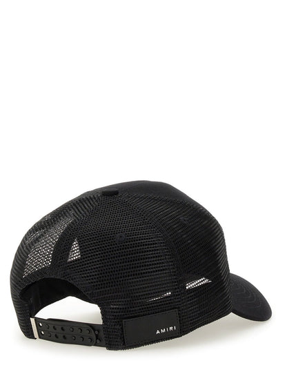 Amiri Logo-Embroidered Cotton Baseball Cap AMHATR1014_BLACK unisex cap in Black