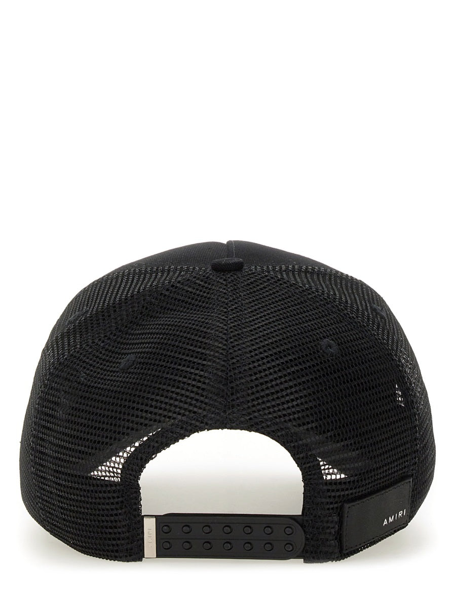 Amiri Logo-Embroidered Cotton Baseball Cap AMHATR1014_BLACK unisex cap in Black
