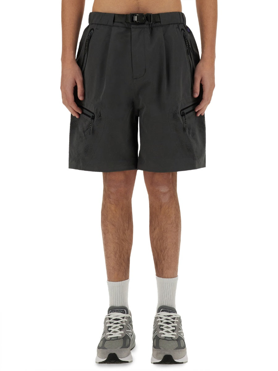 Alpha Industries Laser Cut Polyester Bermuda Shorts 140223187007671104041220 men's shorts in gray, product photo 2