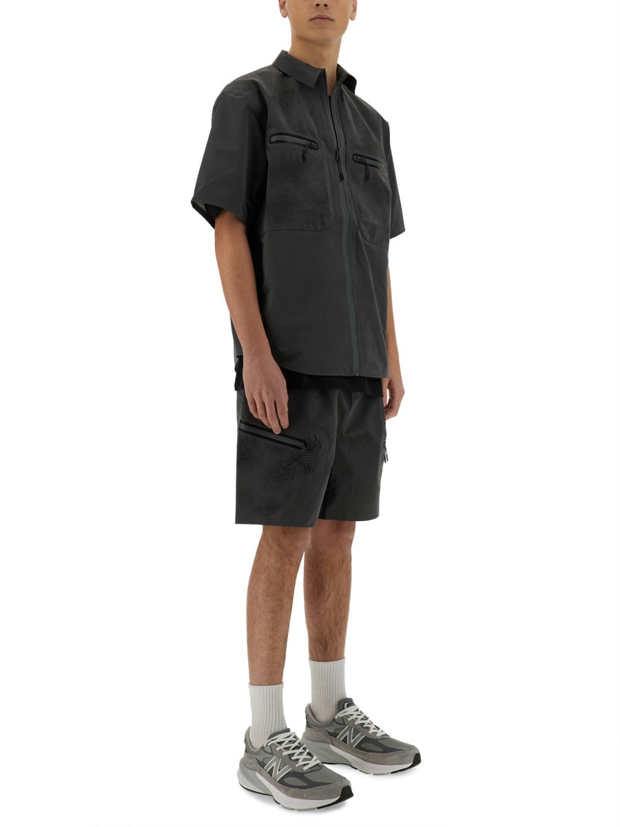Alpha Industries Laser Cut Polyester Bermuda Shorts 140223187007671104041220 men's shorts in gray, product photo 3
