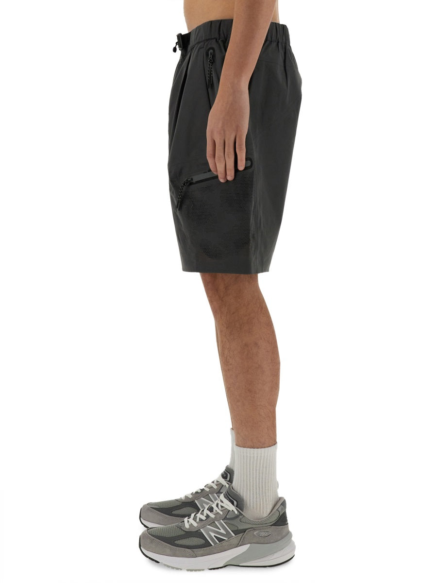 Alpha Industries Laser Cut Polyester Bermuda Shorts 140223187007671104041220 men's shorts in gray, product photo 4