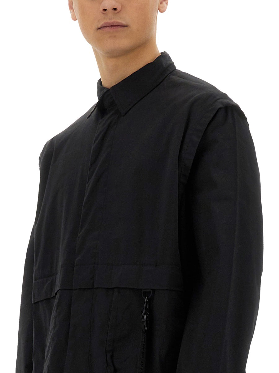 Alpha Industries Utility Cotton-Nylon Blend Overshirt 140224187004833486843887 men's overshirt in black, product photo 2