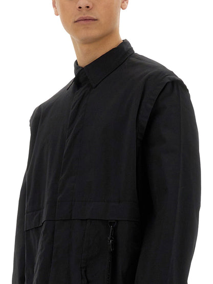 Alpha Industries Utility Cotton-Nylon Blend Overshirt 140224187004833486843887 men's overshirt in black, product photo 2