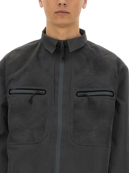 Alpha Industries Laser-Cut Polyester Shirt 140223187004984087796735 men's shirt in gray, product photo 2
