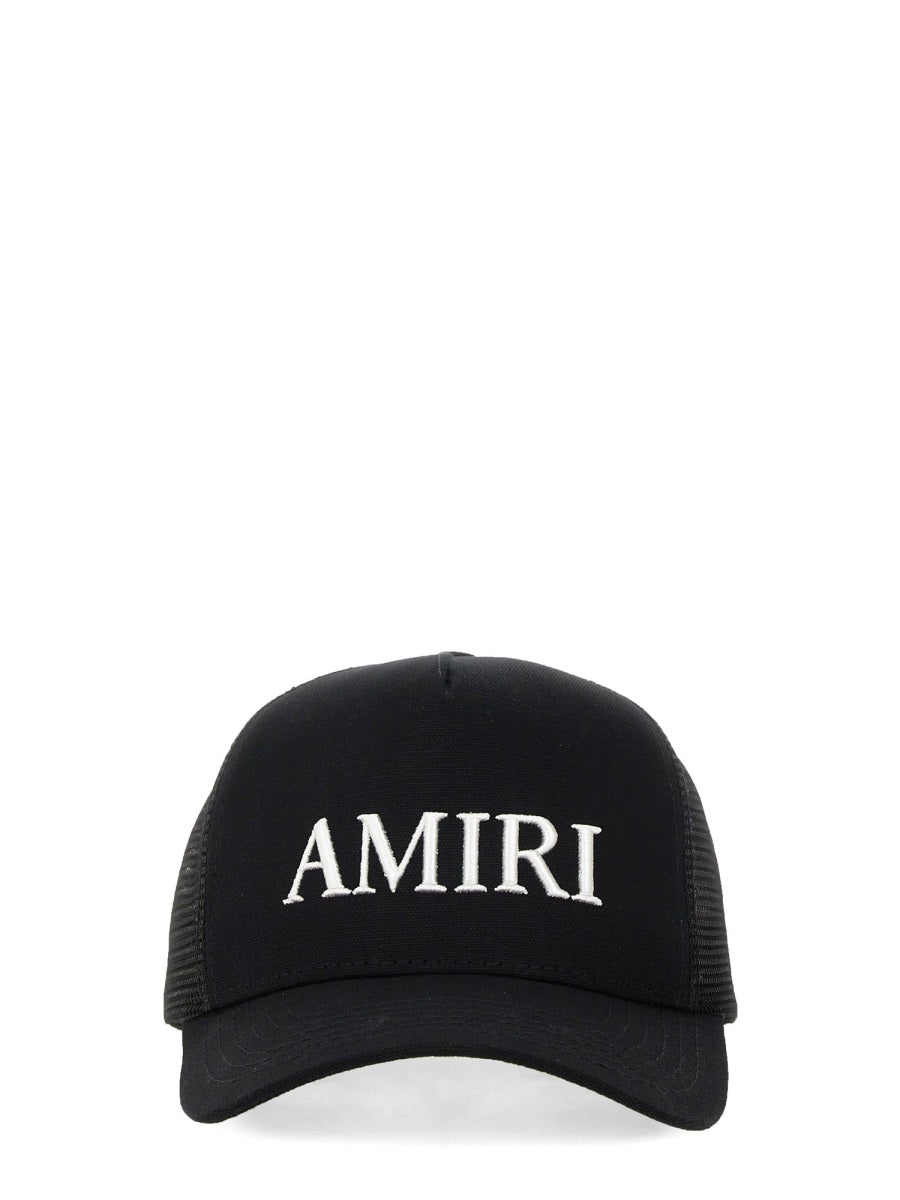Amiri Logo-Embroidered Cotton Baseball Cap AMHATR1014_BLACK unisex cap in Black