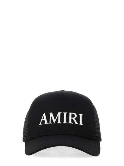Amiri Logo-Embroidered Cotton Baseball Cap AMHATR1014_BLACK unisex cap in Black