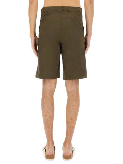 Aspesi Cotton-Blend Chino Shorts — Green