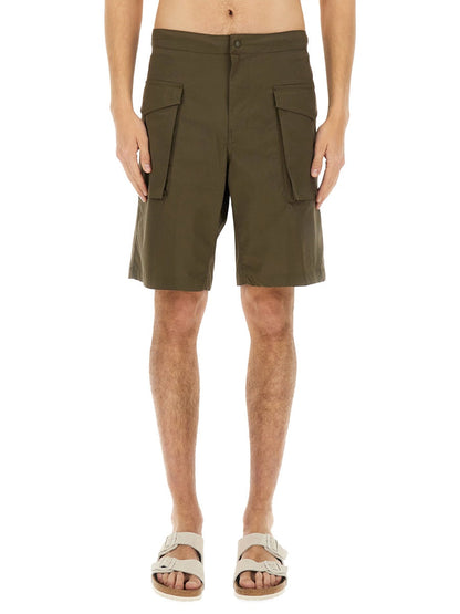 Aspesi Cotton-Blend Chino Shorts — Green