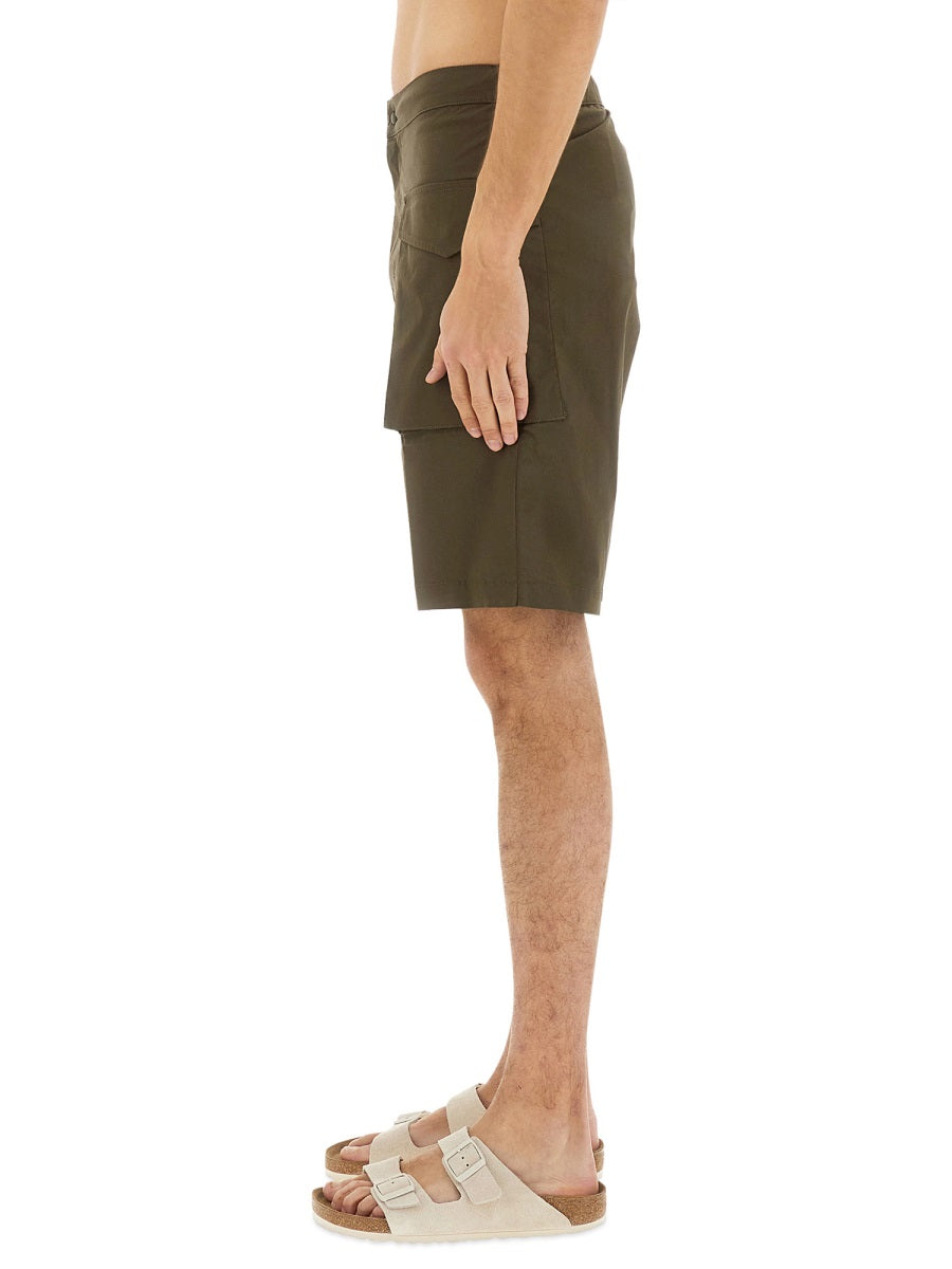 Aspesi Cotton-Blend Chino Shorts — Green