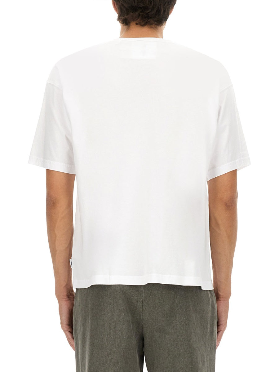Aspesi Logo-Print Cotton T-Shirt — White