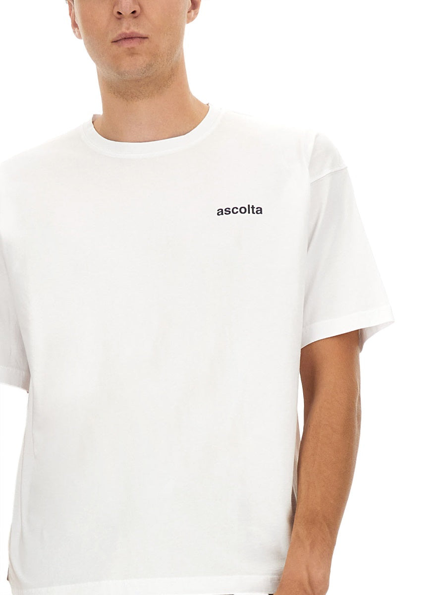 Aspesi Logo-Print Cotton T-Shirt — White