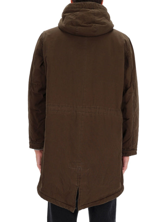 Aspesi Hooded Cotton Parka — Green