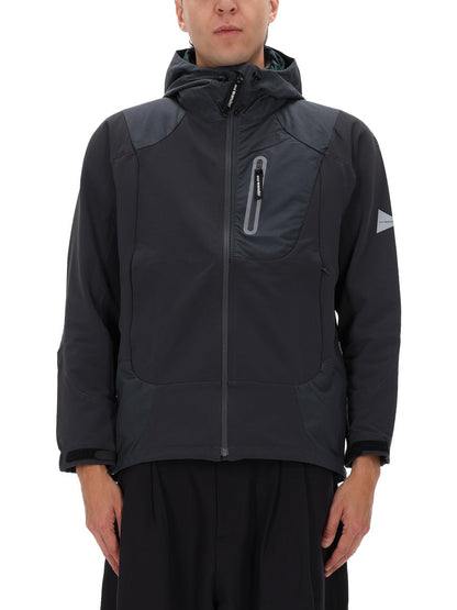 And Wander Logo-Embroidered Nylon Jacket — Gray