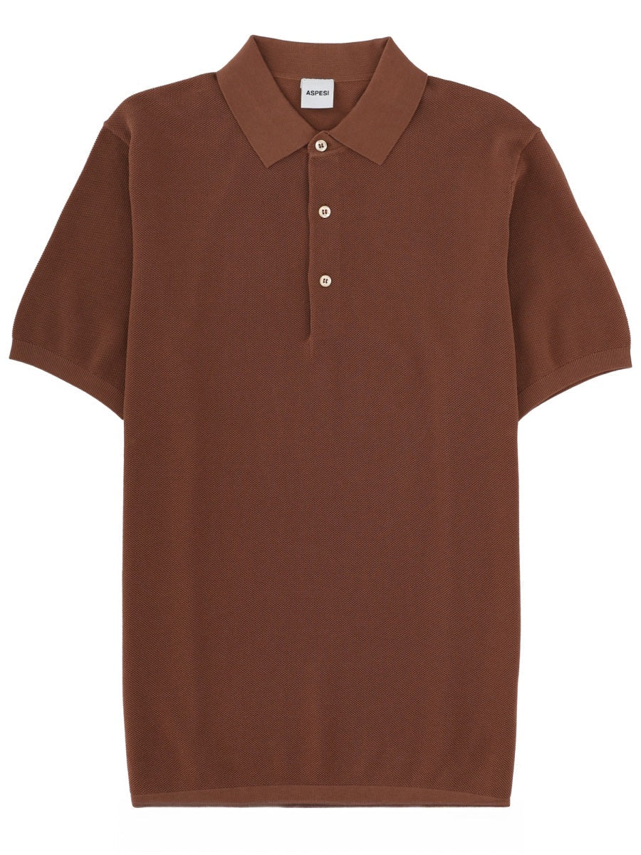 Aspesi Cotton Polo Shirt — Brown