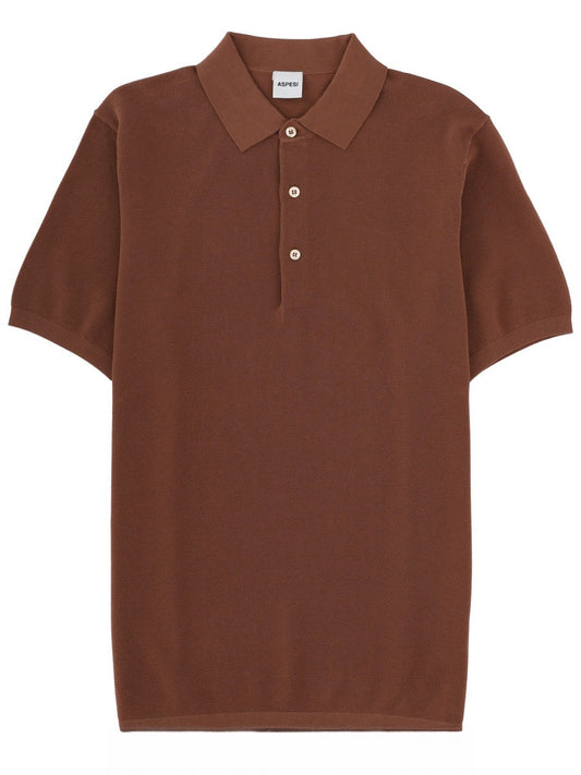 Aspesi Cotton Polo Shirt — Brown