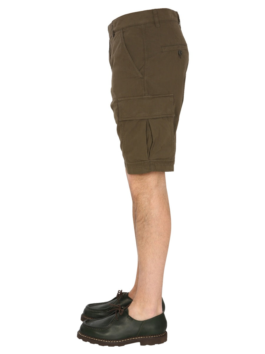 Aspesi Cotton Cargo Shorts — Green