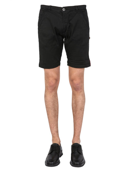 Alpha Industries Logo-Embroidered Bermuda Shorts SKU330679187007672055881467 men's shorts in black, product photo 2