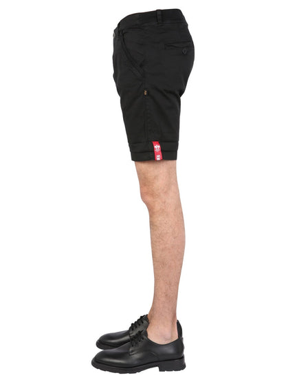 Alpha Industries Logo-Embroidered Bermuda Shorts SKU330679187007672055881467 men's shorts in black, product photo 3