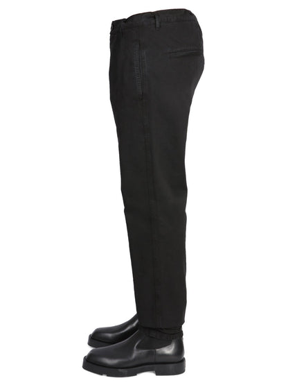 Aspesi Cotton Chino Trousers — Black