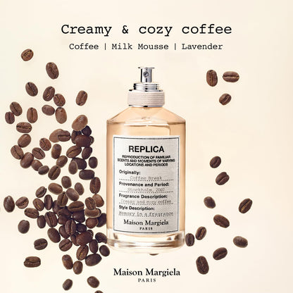 Maison Margiela Replica Coffee Break Warm Fougere Fragrance - 3.4 Fl Oz | Eau de Toilette with Arabica Beans, Milk Mousse & Lavender - Long Lasting - Vibrant Unisex Scent Perfect in Winter & Everyday