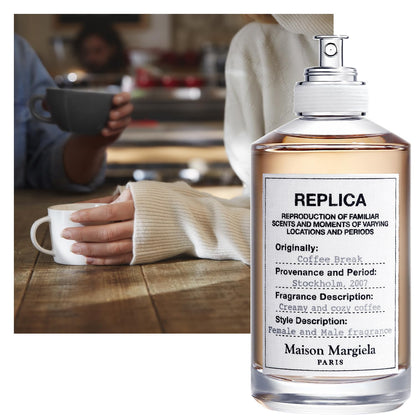 Maison Margiela Replica Coffee Break Warm Fougere Fragrance - 3.4 Fl Oz | Eau de Toilette with Arabica Beans, Milk Mousse & Lavender - Long Lasting - Vibrant Unisex Scent Perfect in Winter & Everyday