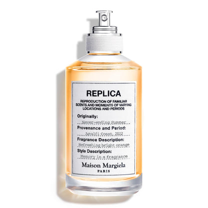 Maison Margiela Replica Never Ending Summer - Fresh Citrus Fragrance | Eau de Toilette with Italian Spritz, Bitter Orange & Vetiver - Long Lasting - Revitalizing Unisex Scent Perfect for Summer