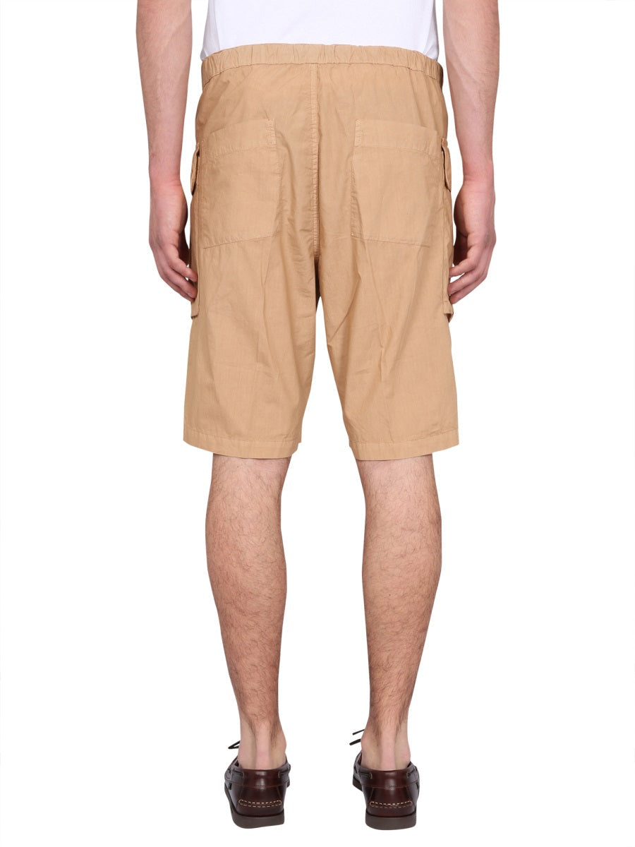 Aspesi Cotton Button Closure Bermuda Shorts — Yellow