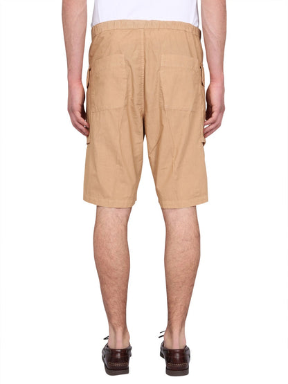 Aspesi Cotton Button Closure Bermuda Shorts — Yellow