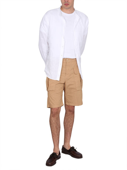 Aspesi Cotton Button Closure Bermuda Shorts — Yellow