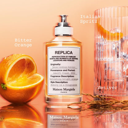 Maison Margiela Replica Never Ending Summer - Fresh Citrus Fragrance | Eau de Toilette with Italian Spritz, Bitter Orange & Vetiver - Long Lasting - Revitalizing Unisex Scent Perfect for Summer