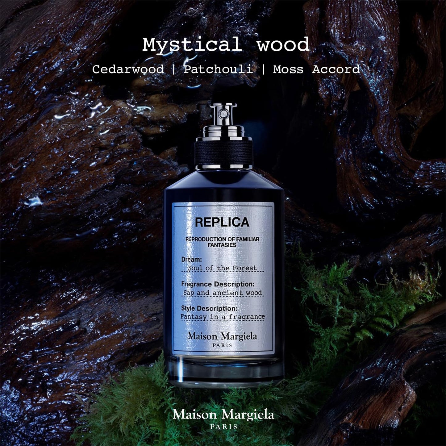 Maison Margiela Replica Soul of the Forest Woody Perfume - 3.4 Fl Oz | Eau de Parfum with Cedarwood, Patchouli & Moss Accord - Long Lasting - Evocative Unisex Scent Perfect for Everyday