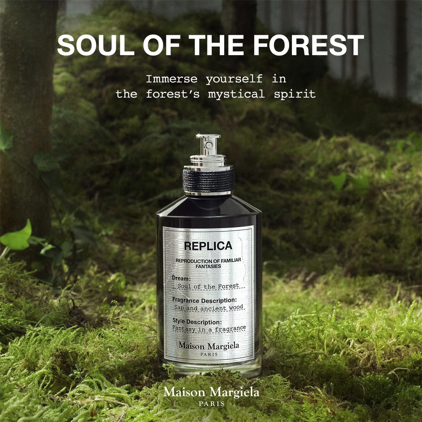 Maison Margiela Replica Soul of the Forest Woody Perfume - 3.4 Fl Oz | Eau de Parfum with Cedarwood, Patchouli & Moss Accord - Long Lasting - Evocative Unisex Scent Perfect for Everyday