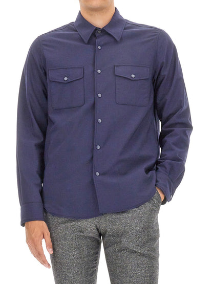Aspesi Wool Blend Shirt — Blue