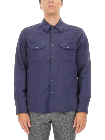 Aspesi Wool Blend Shirt — Blue