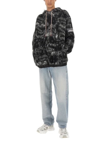 Aries Oversize Virgin Wool Blend Sweatshirt — Black