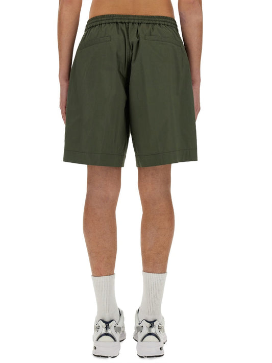 Aspesi Cotton-Blend Bermuda Shorts — Green