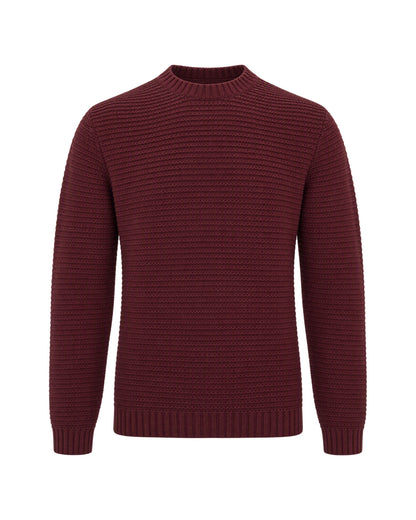 Arte Antwerp Ribbed Cotton Sweater — Burgundy
