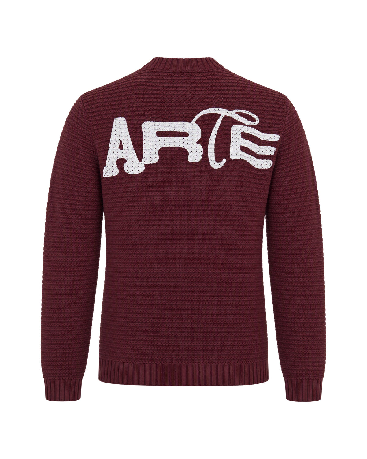 Arte Antwerp Ribbed Cotton Sweater — Burgundy