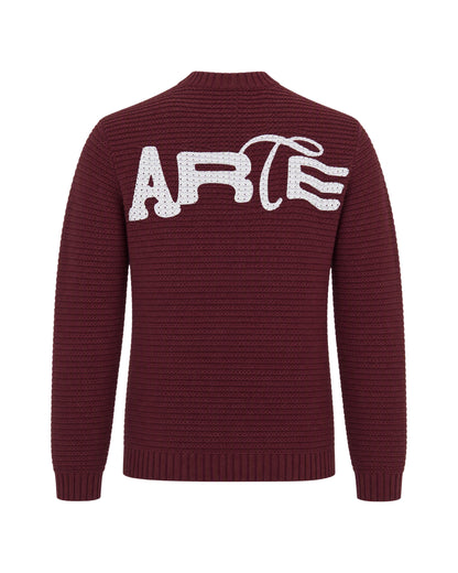 Arte Antwerp Ribbed Cotton Sweater — Burgundy