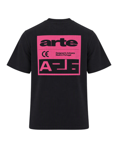 Arte Antwerp Crew-Neck Cotton T-Shirt — Black