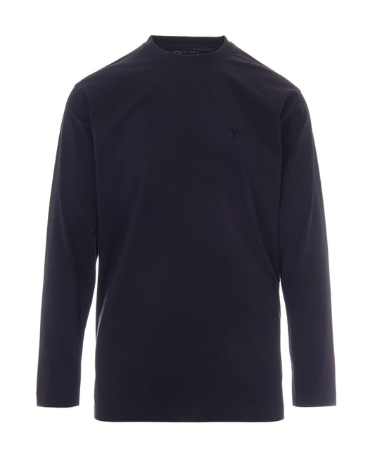 Adidas Long-Sleeve Cotton Jersey T-Shirt — Black