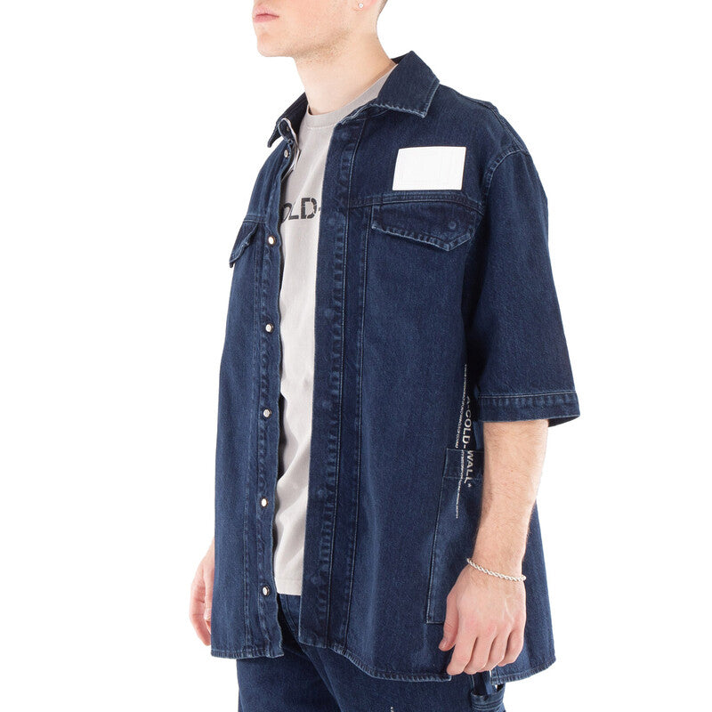 A Cold Wall Discourse Cotton Denim Shirt ACWMSH135-INDIGO men's shirt in blue