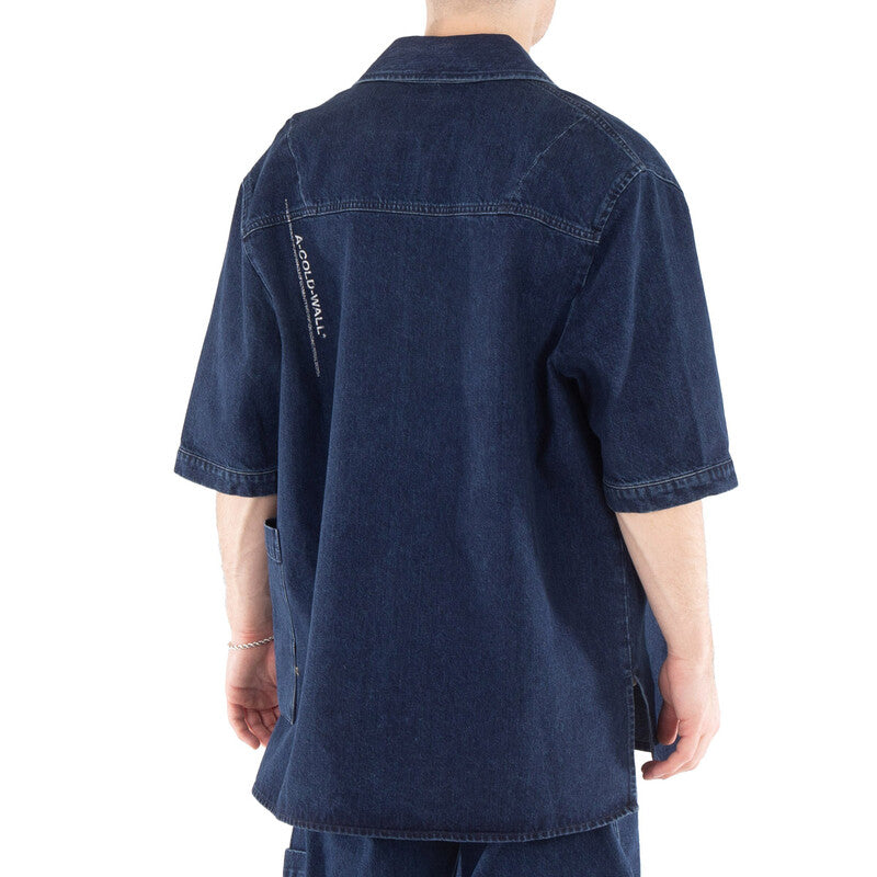 A Cold Wall Discourse Cotton Denim Shirt ACWMSH135-INDIGO men's shirt in blue