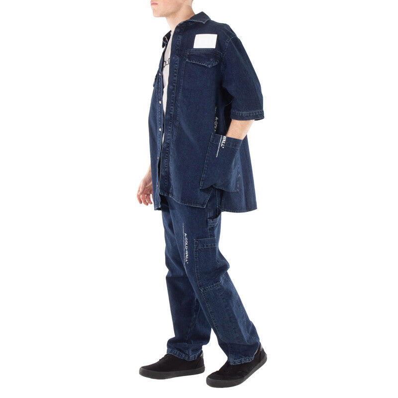 A Cold Wall Discourse Cotton Denim Shirt ACWMSH135-INDIGO men's shirt in blue