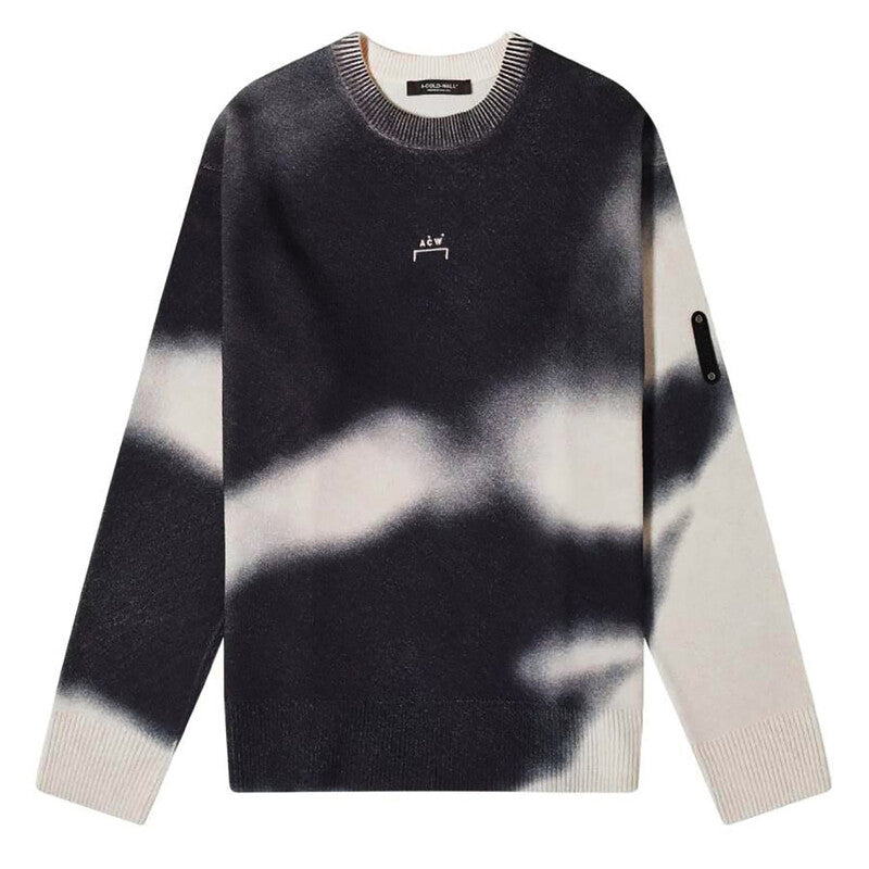 A Cold Wall Gradient Crew Knit Pullover Sweater ACWMK086-ONYX men's sweater in black