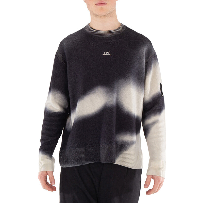 A Cold Wall Gradient Crew Knit Pullover Sweater ACWMK086-ONYX men's sweater in black