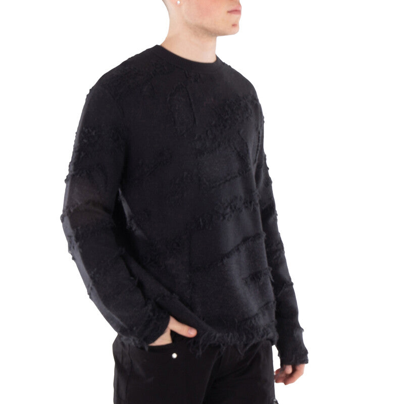 A Cold Wall Woolen Frontage Jumper ACWMK169-BLACK men's sweater in black