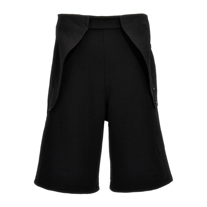 A Cold Wall Overlay Cotton Sweatshorts ACWMB285-ONYX men's shorts in black