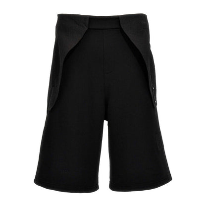 A Cold Wall Overlay Cotton Sweatshorts ACWMB285-ONYX men's shorts in black
